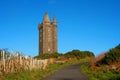 The Turreted Scrabo tower built of Scrabo stone quarried from the hill on which it stands