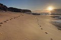 Turrimetta Beach sunrise with sundog halo Royalty Free Stock Photo