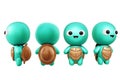 turtle animal characters. Cartoon cute turtle 3D illustration isolated in white background Royalty Free Stock Photo