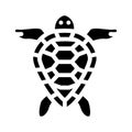 turtle aquatic animal glyph icon vector illustration