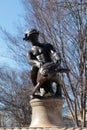 Turtle boy statue, Burnside fountain. WOrcester Common Ma Royalty Free Stock Photo