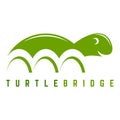 Turtle bridge logo. Vector illustration. Royalty Free Stock Photo