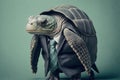 a turtle in a business suit being sad, created with Generative AI technology
