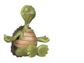 turtle cartoon doing yoga with copy view