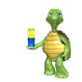 turtle cartoon holding a road lamp round Royalty Free Stock Photo