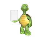 turtle cartoon is holding a tablet Royalty Free Stock Photo