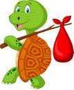 Turtle cartoon traveling