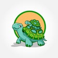 Vector illustration of a cute cartoon turtles Royalty Free Stock Photo