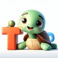 turtle clipart and letter T