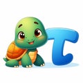 turtle clipart and letter T