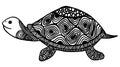 Turtle coloring book for adults illustration. Anti-stress coloring for adult. Zentangle style.