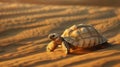 Turtle in the desert with sunny weather Royalty Free Stock Photo