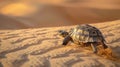 Turtle in the desert with sunny weather Royalty Free Stock Photo