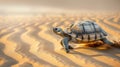 Turtle in the desert with sunny weather Royalty Free Stock Photo