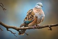 Turtle dove branch. Generate Ai Royalty Free Stock Photo