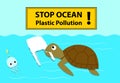 Turtle eating plastic bag that look like jellyfish