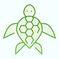 Turtle flat icon. Ocean or sea kareta tortoise illustration isolated on white. Marine turtle-shell animal gradient style Royalty Free Stock Photo