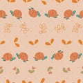 Turtle Flower Rain Drop Seamless Pattern