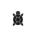 Turtle front view black vector concept icon. Turtle front view flat illustration, sign