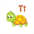 Turtle. Funny Alphabet, Animal Vector Illustration Royalty Free Stock Photo