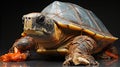 Turtle gets tangled in plastic