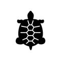 Turtle glyph icon. Maldives marine life. Coral island. Exotic vacation. Isolated vector stock illustration