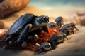 Turtle and Hatchlings