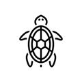 Black line icon for Turtle, amphibious and animal