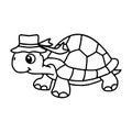 Turtle icon in thin line style