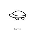 Turtle icon. Trendy modern flat linear vector Turtle icon on white background from thin line animals collection