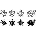Turtle icon vector set. animal illustration sign collection. aquatic symbol. Royalty Free Stock Photo