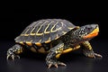 Turtle isolated on black background, close-up, studio shot Royalty Free Stock Photo