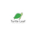 Turtle with leaf logo design icon illustration Royalty Free Stock Photo
