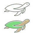 Turtle leaf set icon