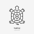 Turtle line icon, vector pictogram of tortoise. Animal illustration, sign for pet shop Royalty Free Stock Photo