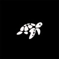 Turtle logo vector on black background, tortoise icon vector