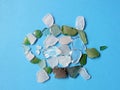 Turtle made from sea glass Royalty Free Stock Photo