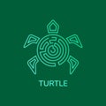 turtle and maze logo concept. line, simple, unique and modern style