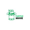 Skull cannabis smoke. vape logo.turtle movie logo. vector illustration