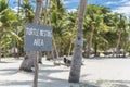 A turtle nesting area signage. At Dumaluan Beach, Panglao Island, Bohol, Philippines
