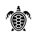 turtle ocean glyph icon vector illustration