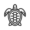 turtle ocean line icon vector illustration