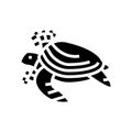 turtle in plastic net glyph icon vector illustration