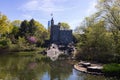 The Turtle Pond at Central Park with Belvedere Castle during Spring in New York City Royalty Free Stock Photo