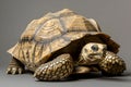 A turtle posing against a soft gray background Royalty Free Stock Photo
