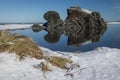 Turtle rock with snow