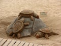 Turtle sculpture on the beach. Royalty Free Stock Photo