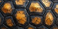 Turtle shell texture with copy space. Close-up turtle pattern. Reptile shell design. Detailed turtle shell close-up. Royalty Free Stock Photo