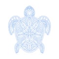 Turtle Stylised Doodle Zen Coloring Book Page