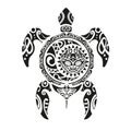 Turtle tattoo in Maori style. Vector illustration EPS10